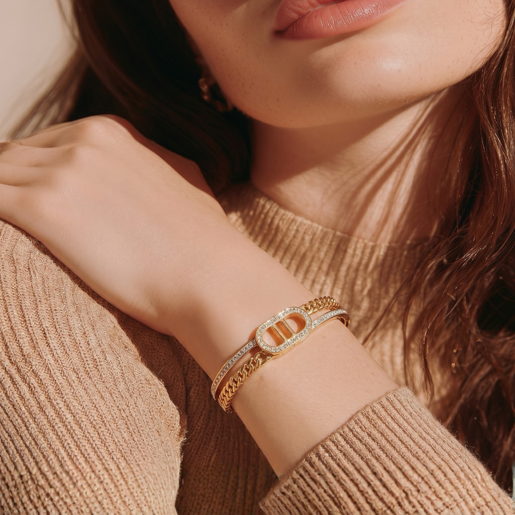 Fleur Éclat Crystal Bangle