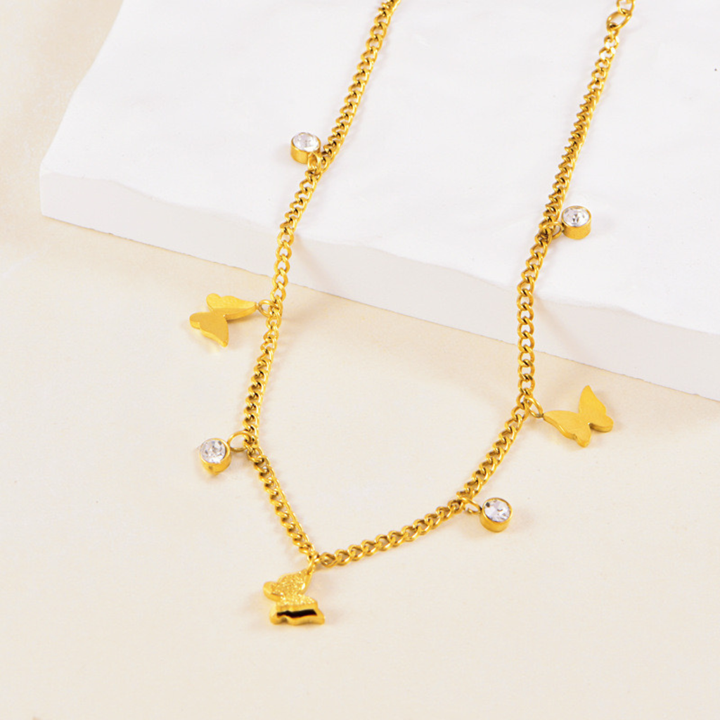 Golden Butterfly Charm Anklet